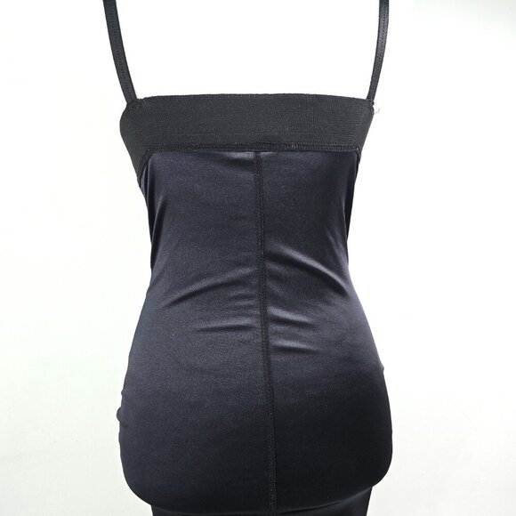 Vintage Tripp NYC Black Satin Front Zip Bondage Whimsigoth Mini Dress USA - Picture 5 of 11